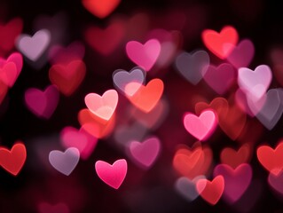 Romantic Heart Bokeh Background
