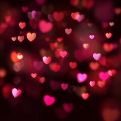 Romantic Heart Bokeh Background