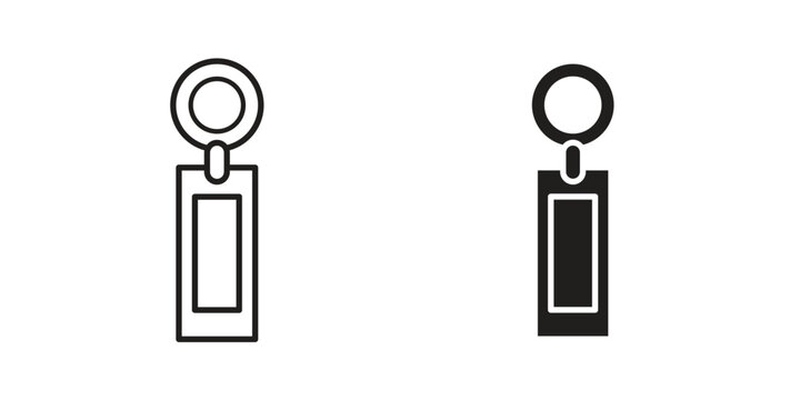 Key chain icons. Vector linear icon isolated on white background.