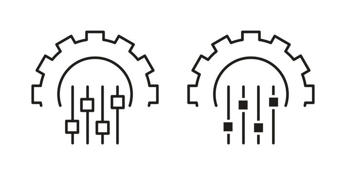 Mass customization icons. Vector linear icon isolated on white background.