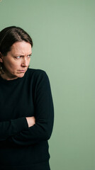 Serious Woman Looking Aside With Angry Expression