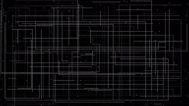 Complex white lines on transparent overlay background with random dots