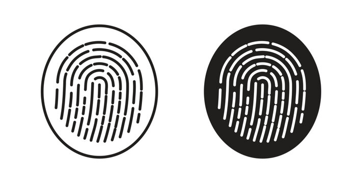 Fingerprint icon in line design. editable stroke icons pack