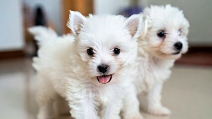 Fluffy White Puppies: Adorable Small Dog Companions for Home