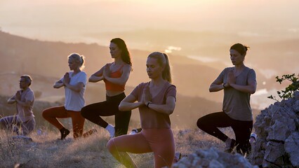 Sunrise Serenity: Group Yoga Practice for Mindful Wellness