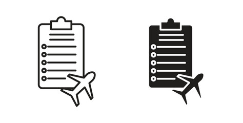 Itinerary icon in line design. editable stroke icons pack