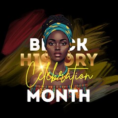 black history month illustration image, this illustration is suitable for posters or advertisements to commemorate the annual black history month.