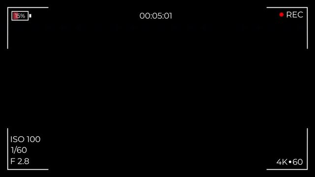 Recording Screen Overlay alpha channel with empty battery ISO 100 F2.8 1/60