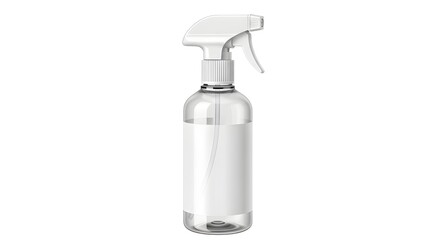 Fototapeta premium Clear plastic spray bottle with white trigger standing upright