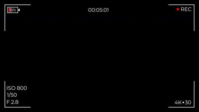 Recording Screen Overlay alpha channel with empty battery ISO 800 F2.8 1/50