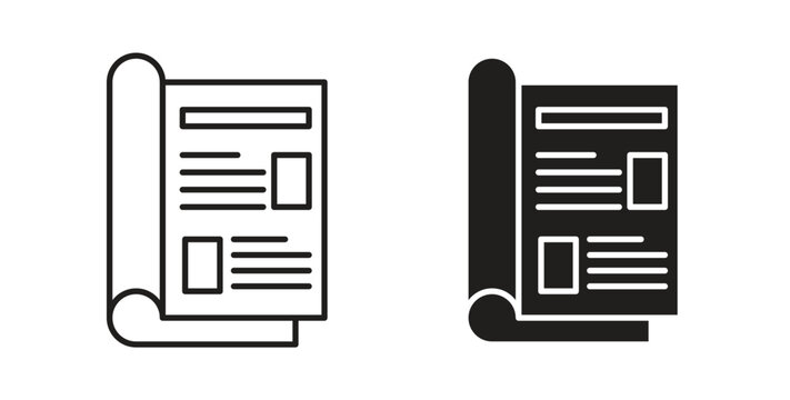 Magazines icon in line design. editable stroke icons pack