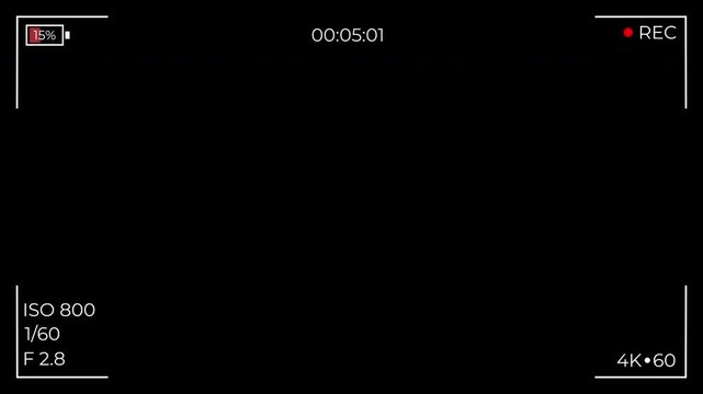 Recording Screen Overlay alpha channel with empty battery ISO 800 F2.8 1/60