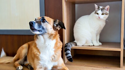 Harmony at Home: Dog and Cat Coexisting in Modern Living Space