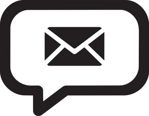 Modern vector icon of an email message within a speech bubble, symbolizing digital communication and online interaction through electronic means