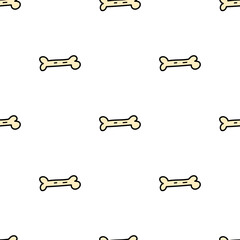 Dog Bone Seamless Pattern. Simple Flat Vector Illustration for Pet Food Packaging, Dog Treat Bags and Vet Clinic Wallpaper Design