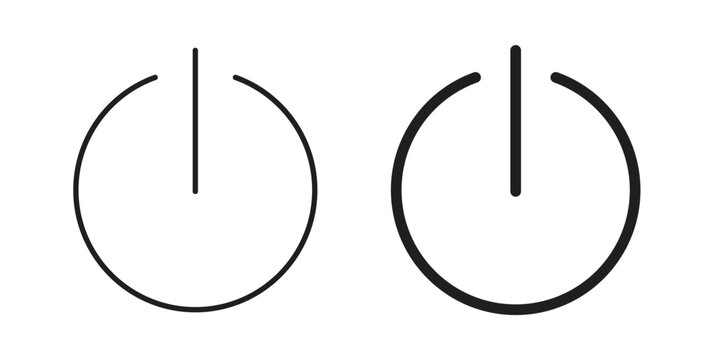 Power button icon in line design. editable stroke icons pack