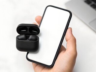 hand holding mobile phone