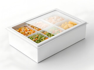 Frozen food box mockup, editable