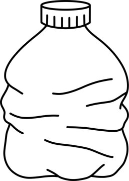 구겨진 페트병 흑백