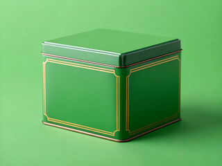 Tea box packaging mockup, green screen