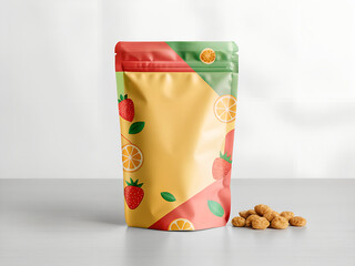 Snack pouch mockup, editable packaging