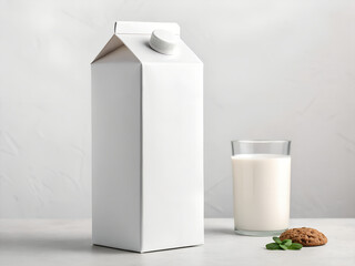 Milk carton mockup, editable branding