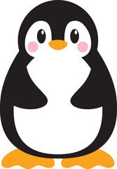 Obraz premium Cute Penguin cartoon flat style