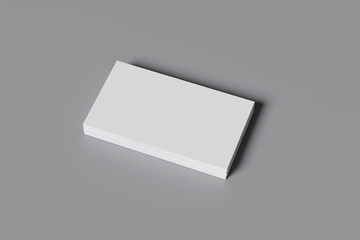 Realistic business card mock up isolated on dark background. 3D illustration.