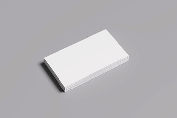 Realistic business card mock up isolated on dark background. 3D illustration.