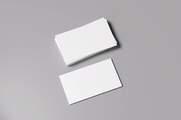 Realistic business card mock up isolated on dark background. 3D illustration.