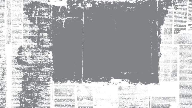 Faded newspaper texture with grey overlay and scattered text fragments vintage grunge