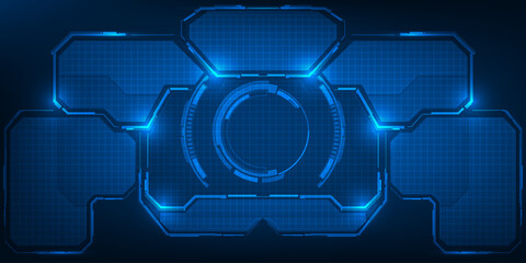 Abstract digital technology background with hi tech grid line and tech panels.Futuristic technology concepts.Vector illustrations. © Alleachday