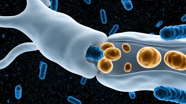 3D Animation: White Blood Cell Engulfing Bacteria via Phagocytosis