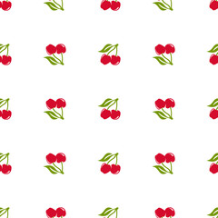 cherry seamless pattern on white background