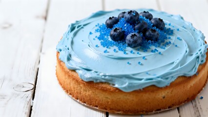BlueFrostedCakeWithBerries