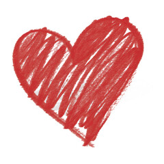 Vibrant Red Heart, Hand Drawn Scribble Art, a perfect Love Symbol for Valentine's Day and romantic designs.