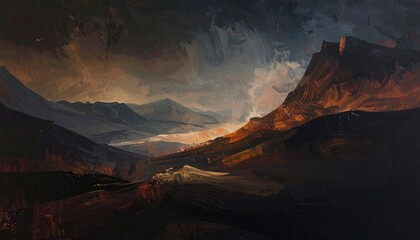 A scenic panorama of the red rock mountains at sunrise and sunset captures the desert nature of Grand Canyon Arizona and Zion Park Utah under a cloudy sky