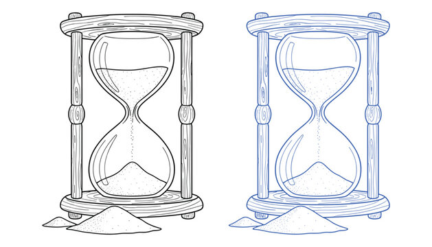 Hourglass antique time sand timer sandglass old measure vintage tool graphic vector