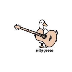 silly goose playing guitar