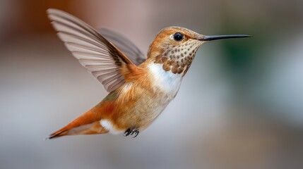 Obraz premium Hummingbird in flight close up view