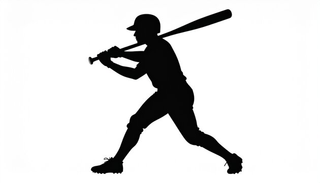 baseball player silhouette. Baseball batter   MLB