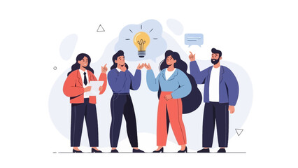 Team Brainstorming Idea Lightbulb Communication Collaboration Concept
