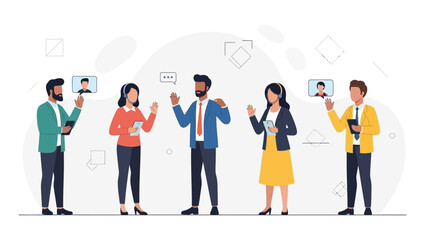 Diverse team collaborating remotely via video conference