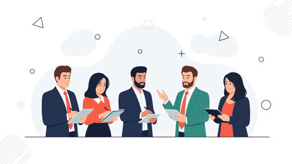 Diverse Business Team Collaborating on Project, Discussing Ideas