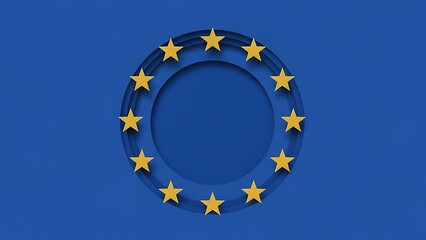 European Union flag with circular arrangement of stars