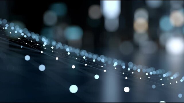 Abstract digital network background with copy space - digital network, data connection, technology background, abstract particles, network lines - clean commercial look, no logos, no readable text