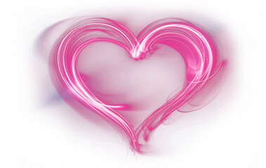 Vibrant Heart, Love and Pink Glowing Light Abstract Art Background for Valentine's Day and Romantic Concepts