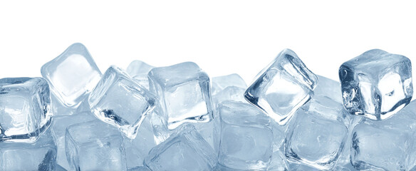 Refreshing ice, a pile of glistening ice cubes for a perfectly cold drink. This frozen, clear water is essential for cooling beverages.