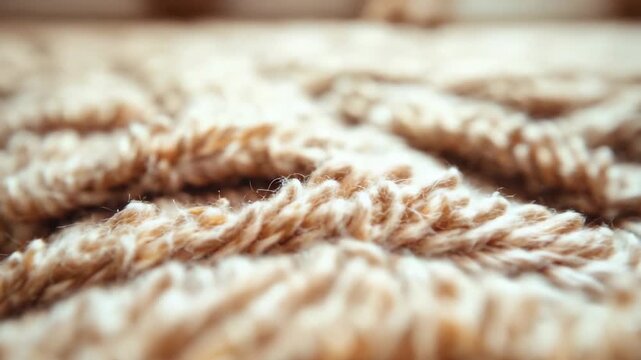 Close-up of textured knitted fabric with intricate stitch patterns