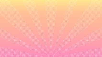 水玉模様の光線にオレンジとピンクのグラデーションの背景 - ポップでかわいいテクスチャ - 16:9